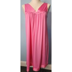 Exquisite Form Coloratura Nightgown S Pink Floral V-Neck Nylon Sleeveless 30107